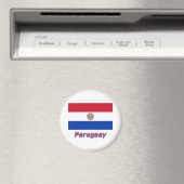 Paraguay-Flagge mit Namen Magnet (In Situ (Geschirrspüler))