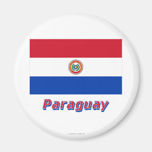 Paraguay-Flagge mit Namen Magnet