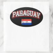 Paraguay-Flagge Ovaler Aufkleber (Tasche)
