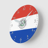 Paraguay-Flagge Runde Wanduhr (Winkel)