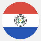 Paraguay-Flagge Runder Aufkleber (Vorderseite)