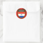 Paraguay-Flagge Runder Aufkleber (Tasche)