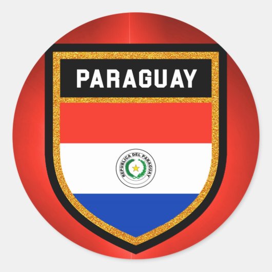 Paraguay-Flagge Runder Aufkleber (Vorderseite)