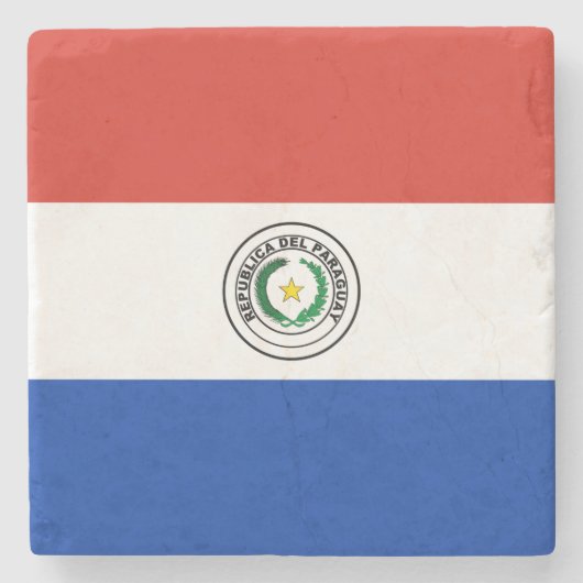 Paraguay-Flagge Steinuntersetzer (Vorderseite)