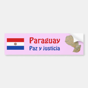 Paraguay-Flagge und Karte-Aufkleber Autoaufkleber