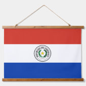 Paraguay-Flagge Wandteppich Mit Holzrahmen (Vorderseite 2)