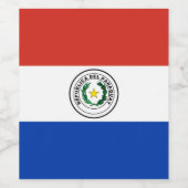 Paraguay-Flagge Weinetikett (Einzelnes Label)
