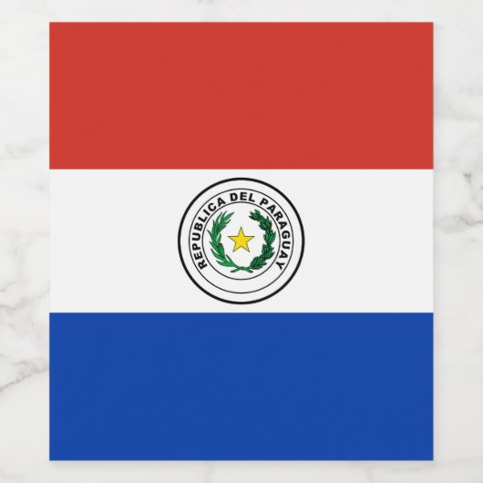 Paraguay-Flagge Weinetikett (Einzelnes Label)