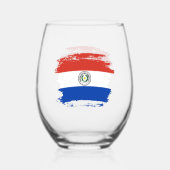 Paraguay-Flagge Weinglas Ohne Stiel (Vorderseite)