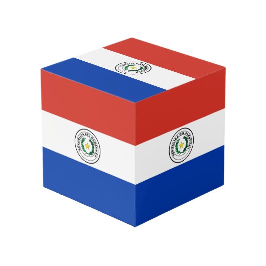 Paraguay-Flagge Würfel (Vorderseite Schrägansicht)