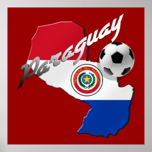 Paraguay-Flaggen-Fußballkarte von Poster