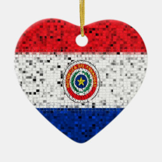 Paraguay-Flaggen-Glitterverzierung Keramikornament