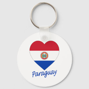 Paraguay-Flaggen-Herz Schlüsselanhänger