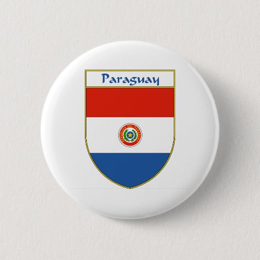 Paraguay-Flaggen-Schild Button (Vorderseite)