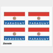 Paraguay-Flaggenname-Text Rechteckiger Aufkleber (Blatt)