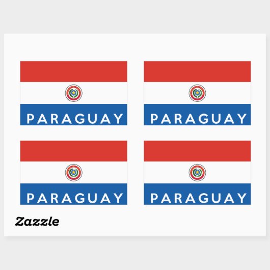 Paraguay-Flaggenname-Text Rechteckiger Aufkleber (Blatt)