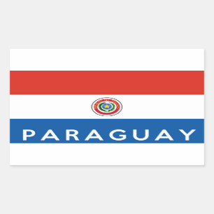 Paraguay-Flaggenname-Text Rechteckiger Aufkleber