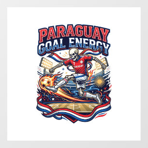 Paraguay Goal Energie Skelett Stürmer Nationen Bol Fensteraufkleber