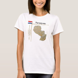 Paraguay Karte + Flag + Titel T - Shirt