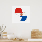 Paraguay-Landkarte gestalten Silhouette Poster (Küche)