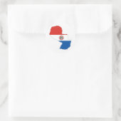 Paraguay-Landkarte gestalten Silhouette Runder Aufkleber (Tasche)