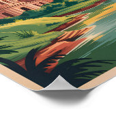 Paraguay Landschaft Illustration Reise Kunst Vinta Poster (Ecke)