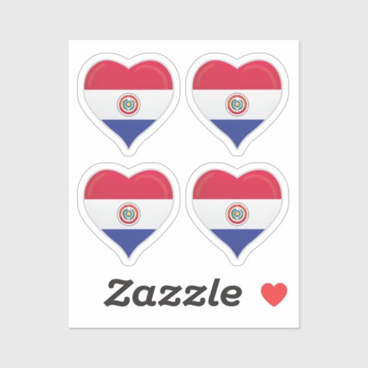 Paraguay Liebe Flaggenstempel Aufkleber (Blatt)