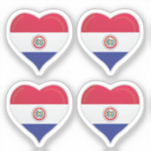 Paraguay Liebe Flaggenstempel Aufkleber (Vorderseite)
