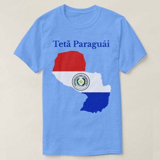 Paraguay Map Flag Design T-Shirt (Design vorne)