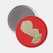 Paraguay Map Magnet (Vorderseite/Rückseite)