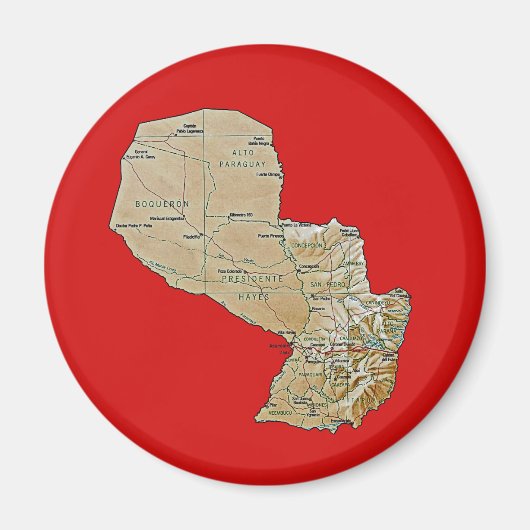 Paraguay Map Magnet (Vorne)
