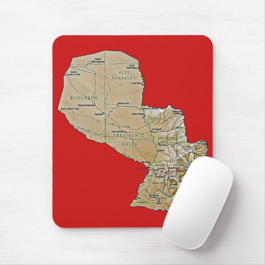 Paraguay Map Mousepad (Mit Mouse)