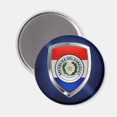 Paraguay Metallic Emblem Magnet (Vorderseite/Rückseite)