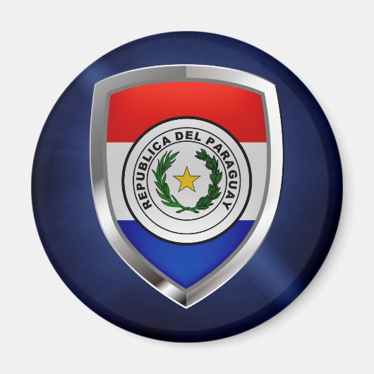 Paraguay Metallic Emblem Magnet (Vorne)