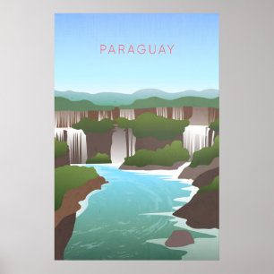 Paraguay Minimal Reiseplakat Poster