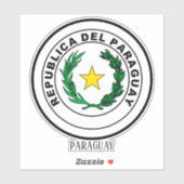 Paraguay National Coat of Arms Patriotic Aufkleber (Blatt)