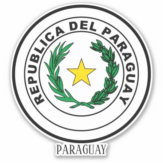 Paraguay National Coat of Arms Patriotic Aufkleber (Vorderseite)