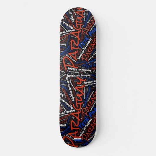 Paraguay National Pride Wordcloud Skateboard (Vorderseite)
