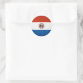 Paraguay-Nationalflagge Runder Aufkleber (Tasche)