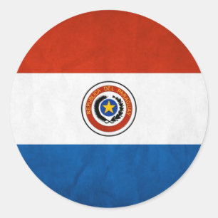 Paraguay-Nationalflagge Runder Aufkleber