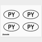 Paraguay Ovaler Aufkleber (Blatt)