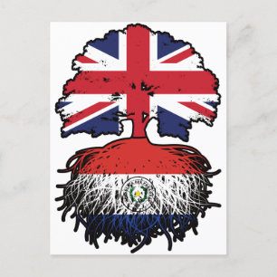 Paraguay Paraguayan Britische Tree Roots Flag Postkarte
