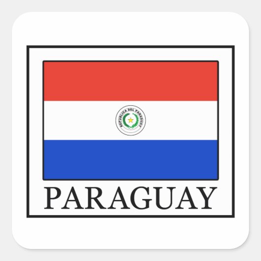 Paraguay Quadratischer Aufkleber (Vorderseite)
