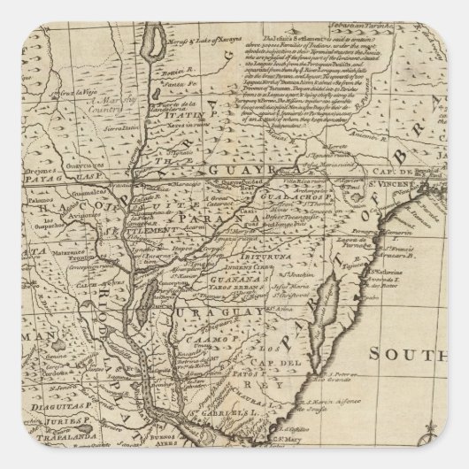 Paraguay Quadratischer Aufkleber (Vorderseite)