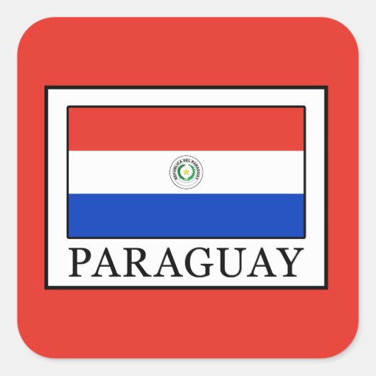 Paraguay Quadratischer Aufkleber (Vorderseite)