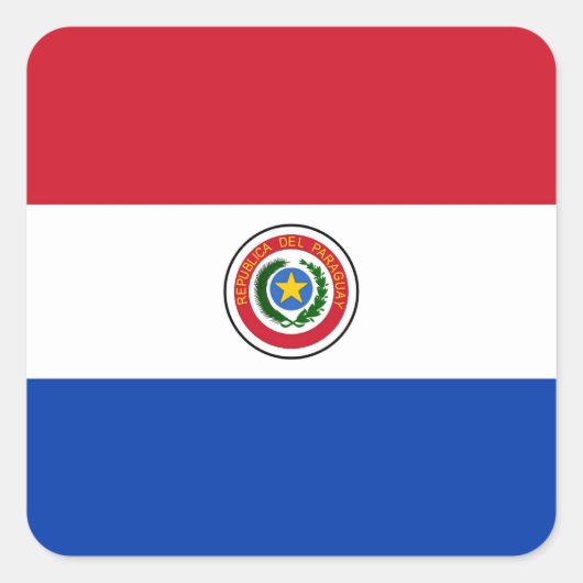 PARAGUAY QUADRATISCHER AUFKLEBER (Vorderseite)