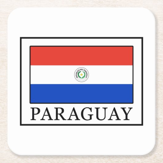Paraguay Rechteckiger Pappuntersetzer (Vorderseite)