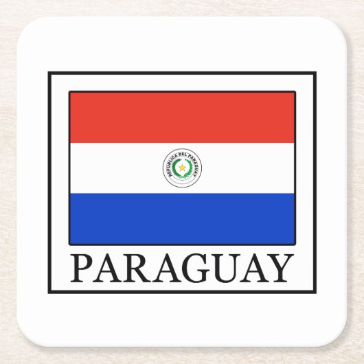 Paraguay Rechteckiger Pappuntersetzer (Vorderseite)