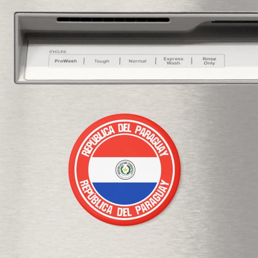 Paraguay Round Emblem Magnet (In Situ (Geschirrspüler))