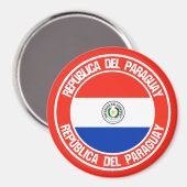 Paraguay Round Emblem Magnet (Vorderseite/Rückseite)
